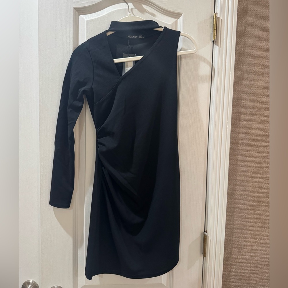 Nasty Gal Black Asymmetrical Dress
